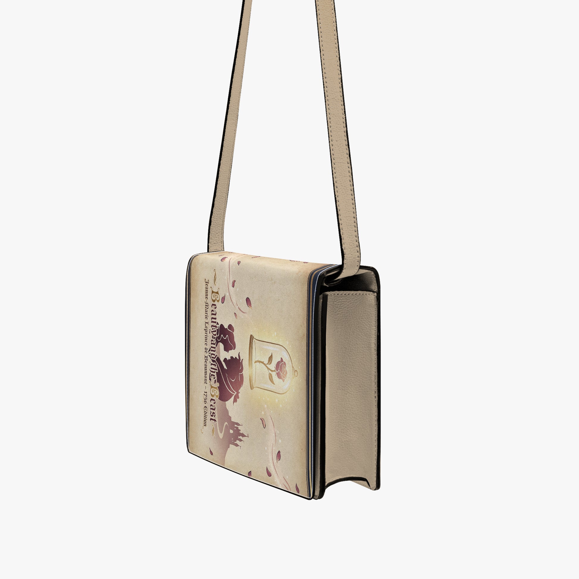 beauty and the beast book-shaped crossbody bag women's literary handbag vegan leather – Sole Design Studio