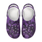 Purple Victorian Pattern Women's Height Increasing Clogs