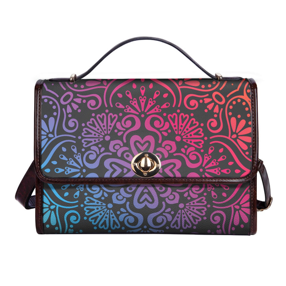 Bohemian Rainbow Black Women's Handbag