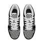 Black and White Checkerboard Women's Vegan Leather Sneakers