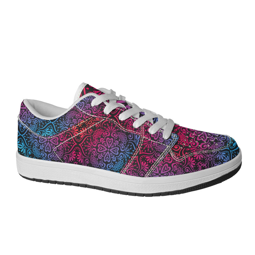 Bohemian Rainbow Women's Vegan Leather Sneakers