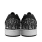 Black White Mushrooms Women's Low Top Leather Sneakers