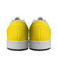 Black or White Cats on Yellow Women's Low Top Vegan Leather Sneakers