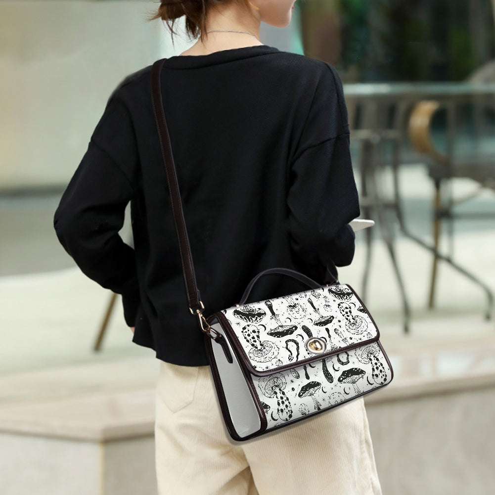 Black White Mushrooms Women's Handbag