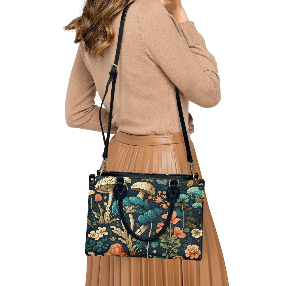 Mystical Mushroom Boho Women's Vegan Leather Handbag