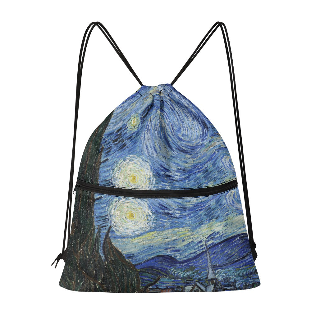 The Starry Night Vincent Van Gogh Women's Drawstring Backpack