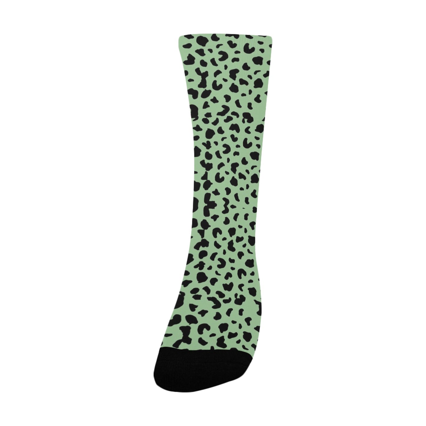 seea foam green leopard women's crew socks – Sole Design Studio