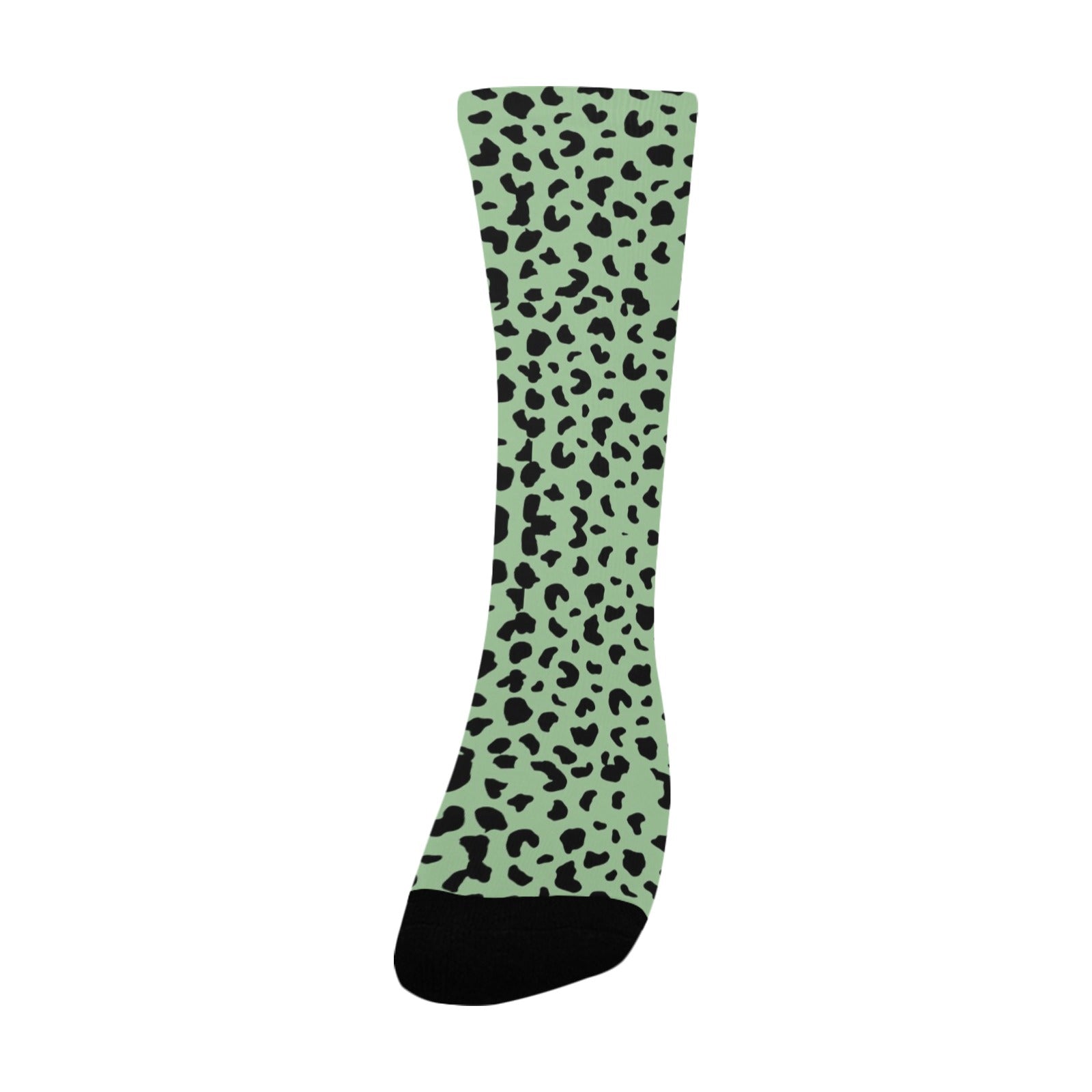 seea foam green leopard women's crew socks – Sole Design Studio