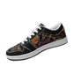 Two Chinese Dragons with Rose Flowers Vegan Leather Sneakers