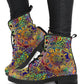 Colorful Playful Geometric Women's Vegan Leather Combat Boots