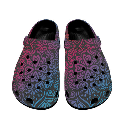 Bohemian Rainbow Adult Women's Clogs Black Sole