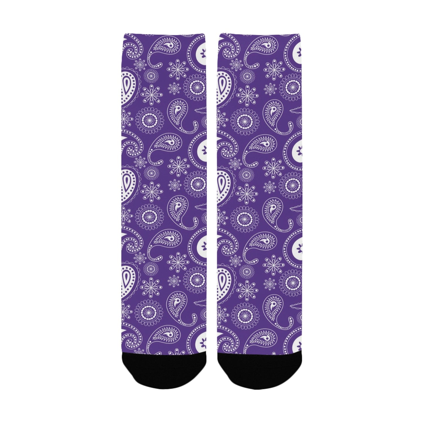 purple bandana paisley women's crew socks – Sole Design Studio