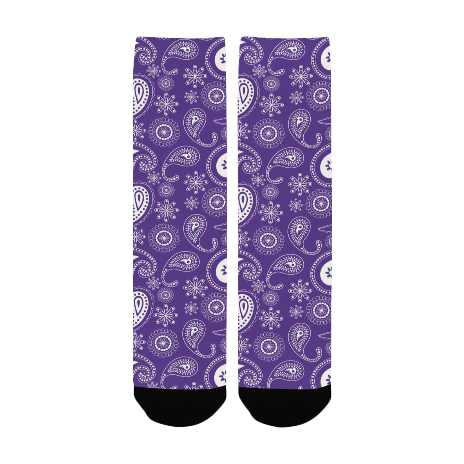 purple bandana paisley women's crew socks – Sole Design Studio