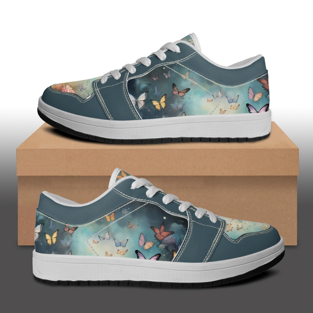 Butterfly Women's Low Top Leather Sneakers