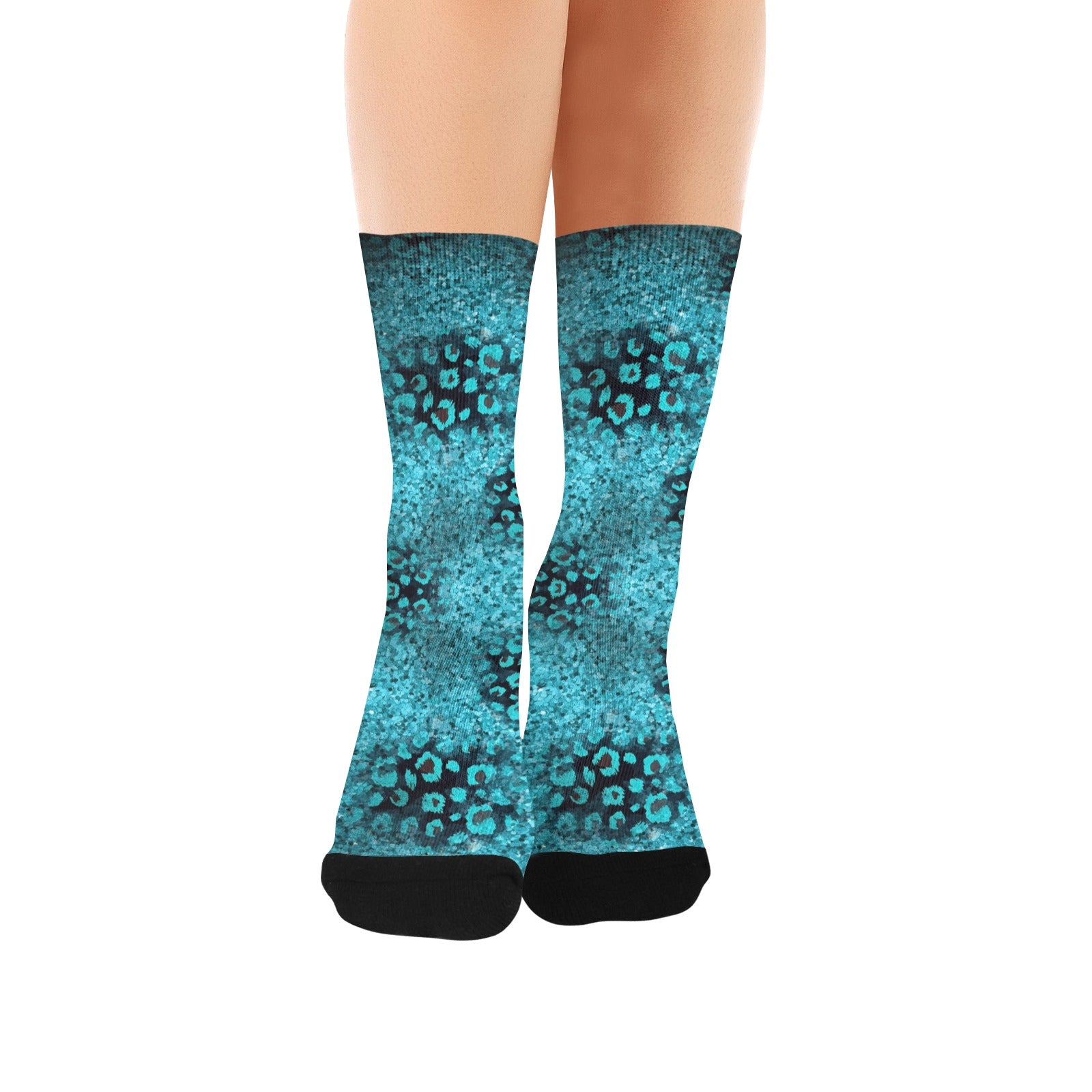 teal and black women's crew socks – Sole Design Studio