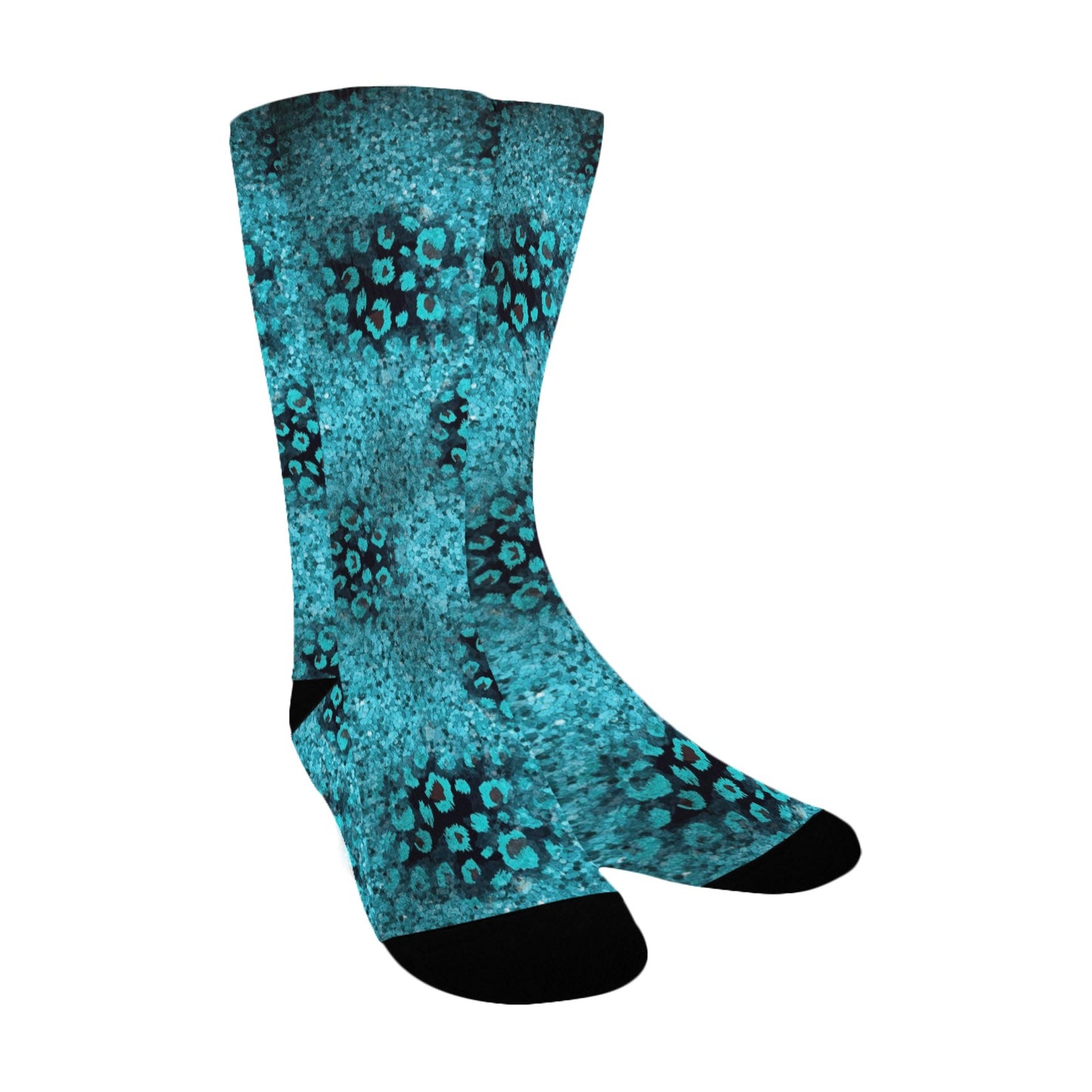 teal and black women's crew socks – Sole Design Studio