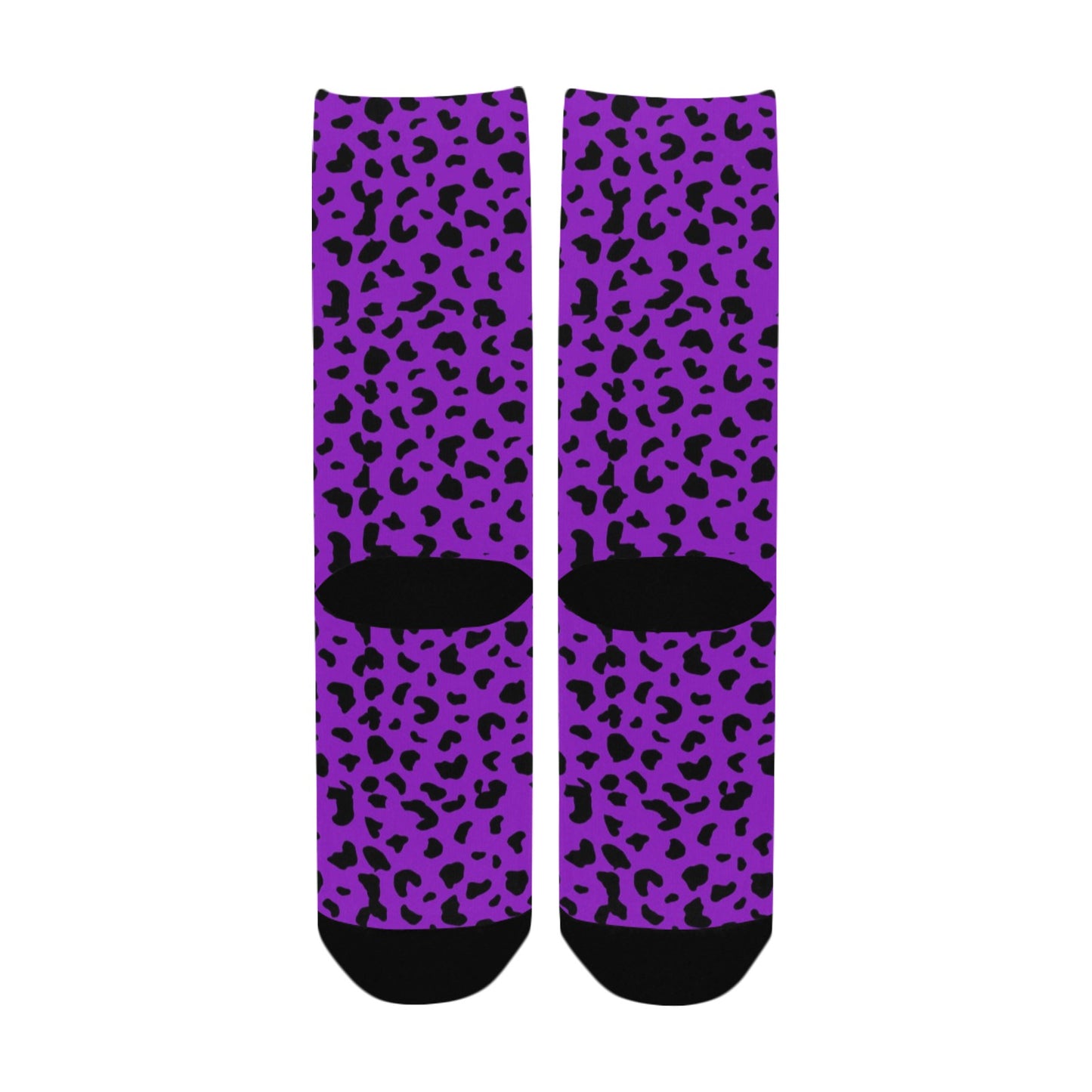 Deeep Violet Leopard Print Socks - Custom Socks for Women Made in USA