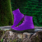 Rich Violet Women's Vegan Leather Combat Boots