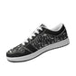 Black White Mushrooms Women's Low Top Leather Sneakers