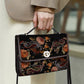 Embroidery Two Chinese Dragons and Roses Flowers Women's Handbag