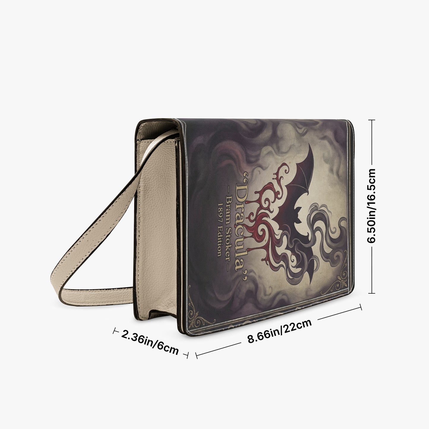 dracula bram stoker gothic book-shaped crossbody bag vegan leather – Sole Design Studio