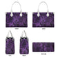 Purple Gothic pattern Women's Vegan Leather Handbag