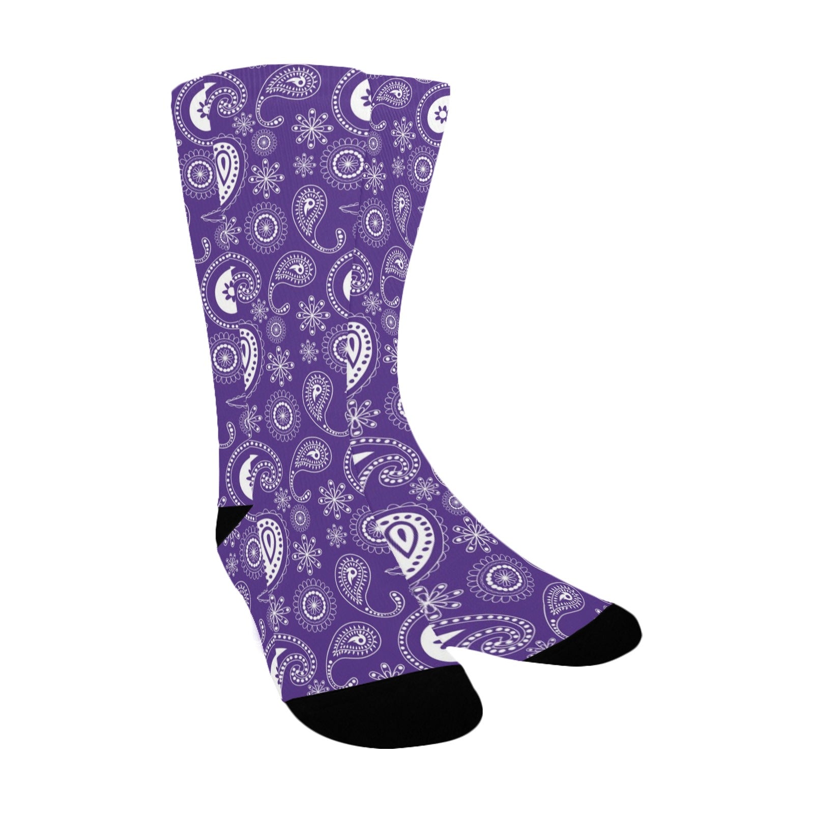 purple bandana paisley women's crew socks – Sole Design Studio