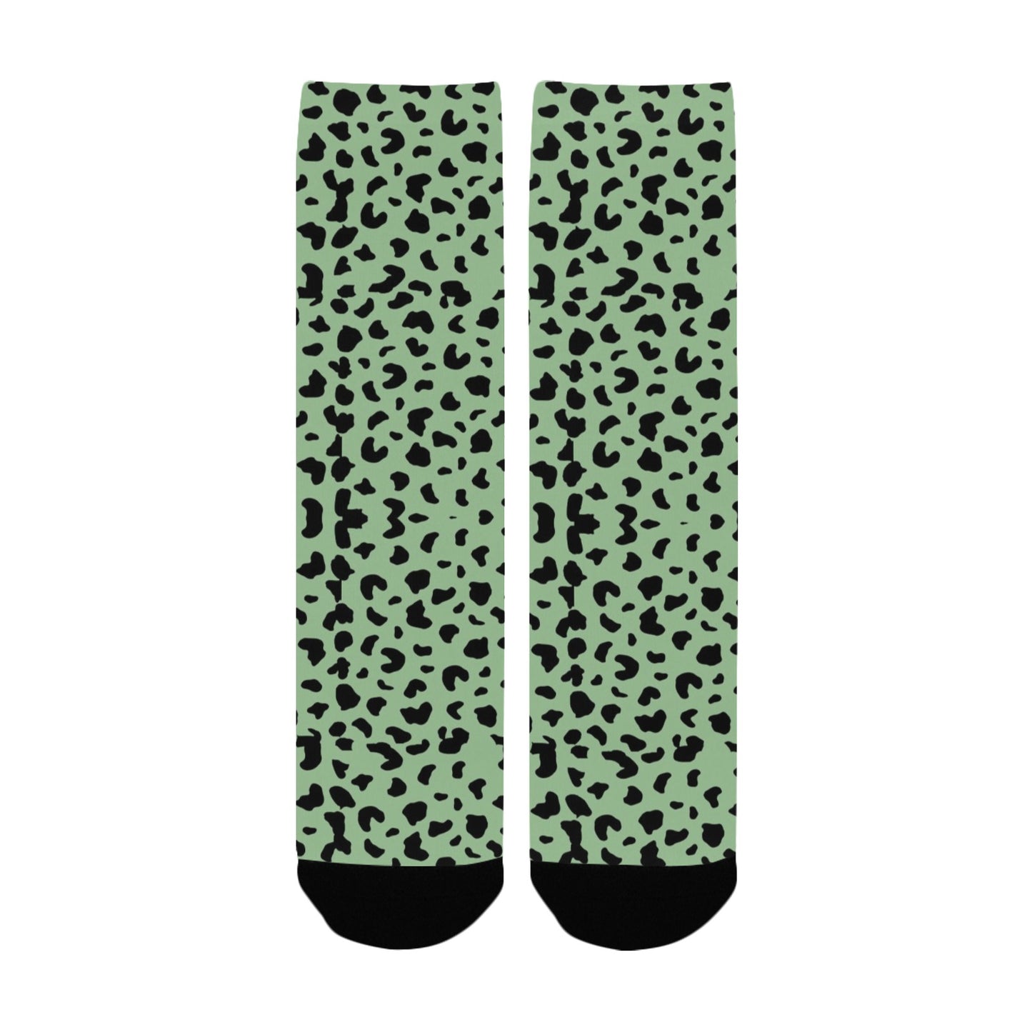 seea foam green leopard women's crew socks – Sole Design Studio