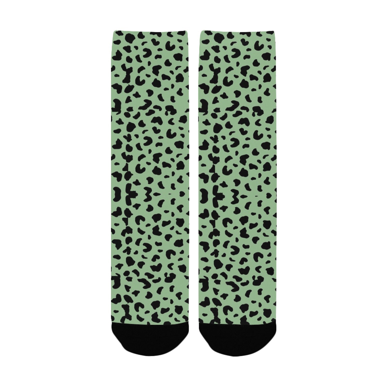 seea foam green leopard women's crew socks – Sole Design Studio