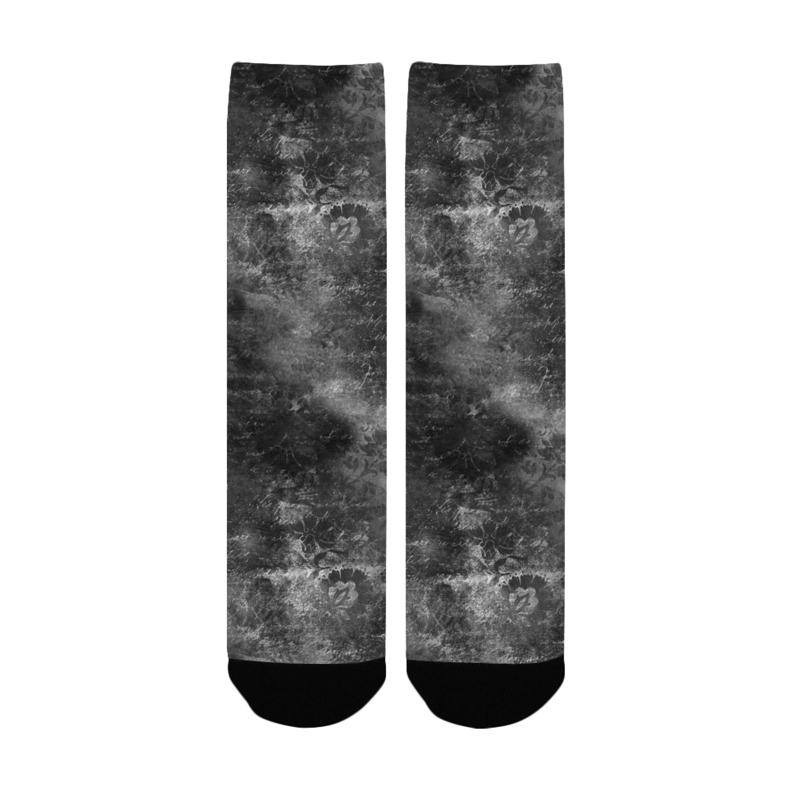 seamless distressed black women's crew socks – Sole Design Studio