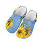 Blue Sky With Sunflowers Clogs for Women's