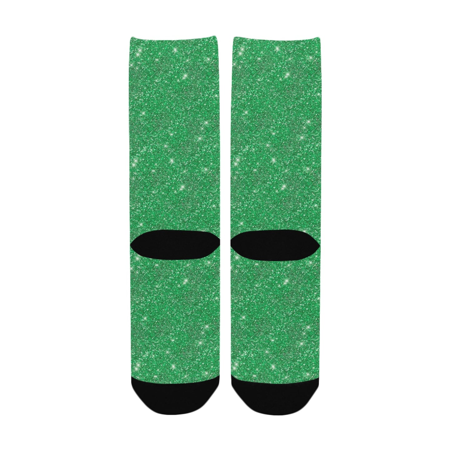 Green Sparkle Glitter Socks - Custom Socks for Women Made in USA