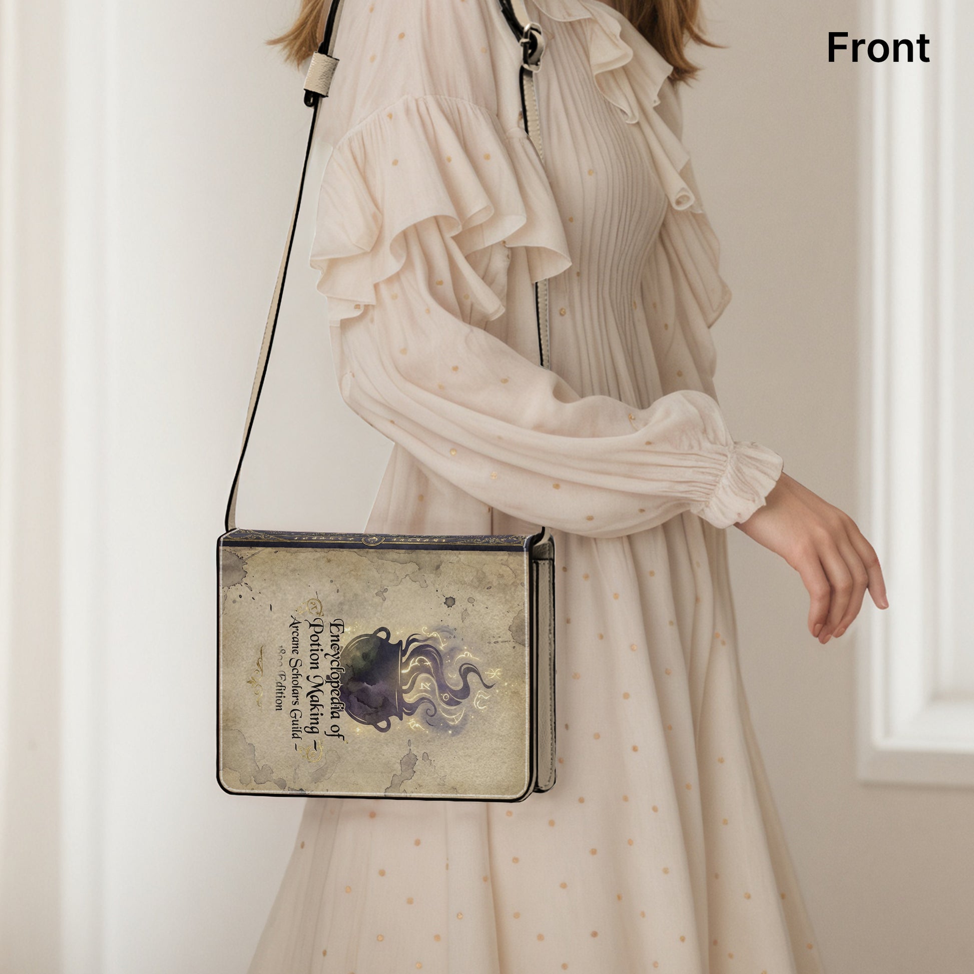 encyclopedia of potion making fantasy literary crossbody bag for women – Sole Design Studio