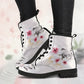 Japanese Cherry Blossom Women's Vegan Leather Combat Boots
