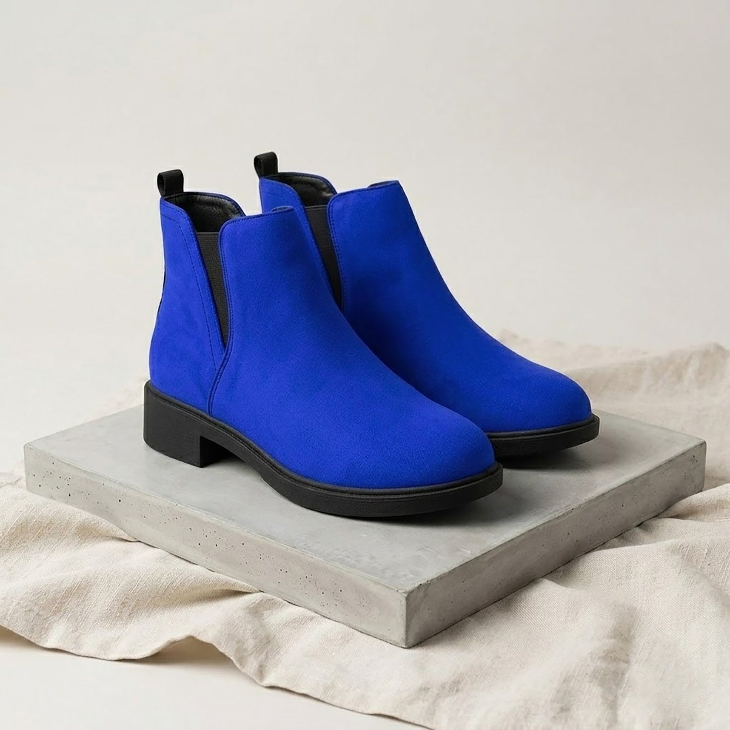 Royal Blue Suede Boots - READY TO SHIP