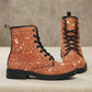 Orange Sparkle Women's Twinkle Women's Vegan Leather Combat Boots