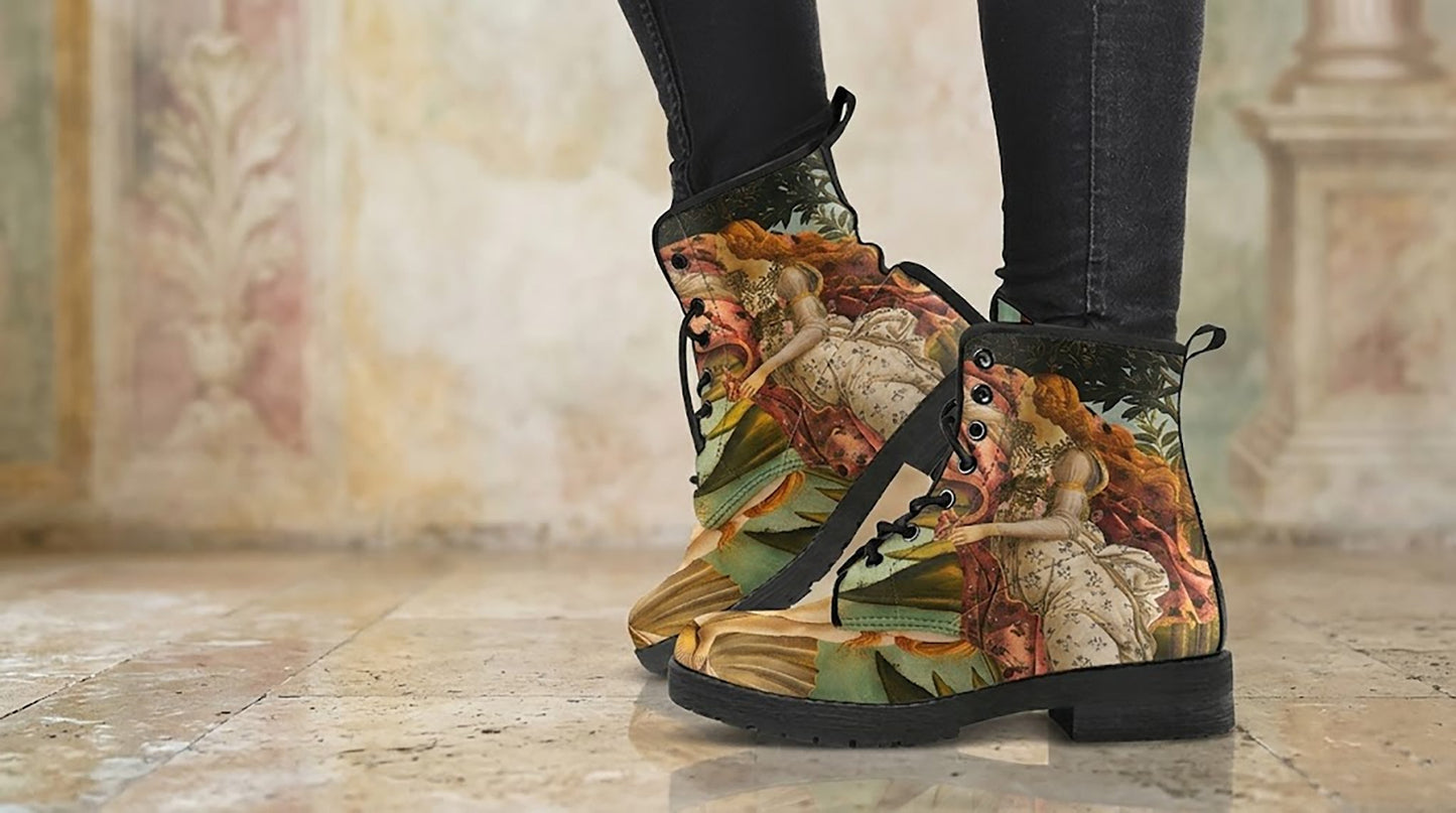 The Birth of Venus Sandro Women's Vegan Leather Combat Boots