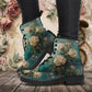 Antique Emerald Romance Women's Vegan Leather Combat Boots