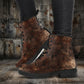 Brown Distressed Grunge Women's Vegan Leather Combat Boots