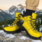 Black and White Cat on Yellow Women's Alpine Boots