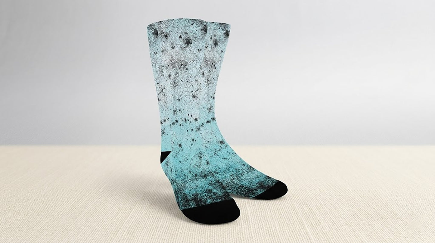 Teal, Black and Blue Socks - Custom Socks for Women Made in USA