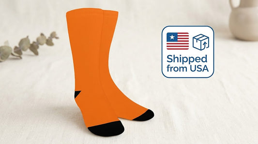 Pacific Orange Socks - Custom Socks for Women Made in USA