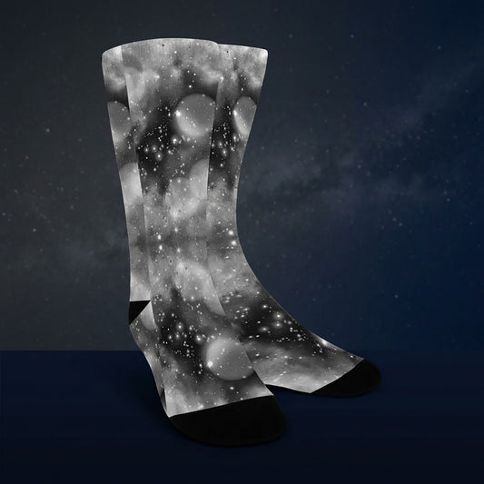 Monochrome Galaxy Digital Socks - Custom Socks for Women Made in USA