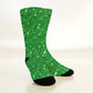 Green Sparkle Glitter Socks - Custom Socks for Women Made in USA
