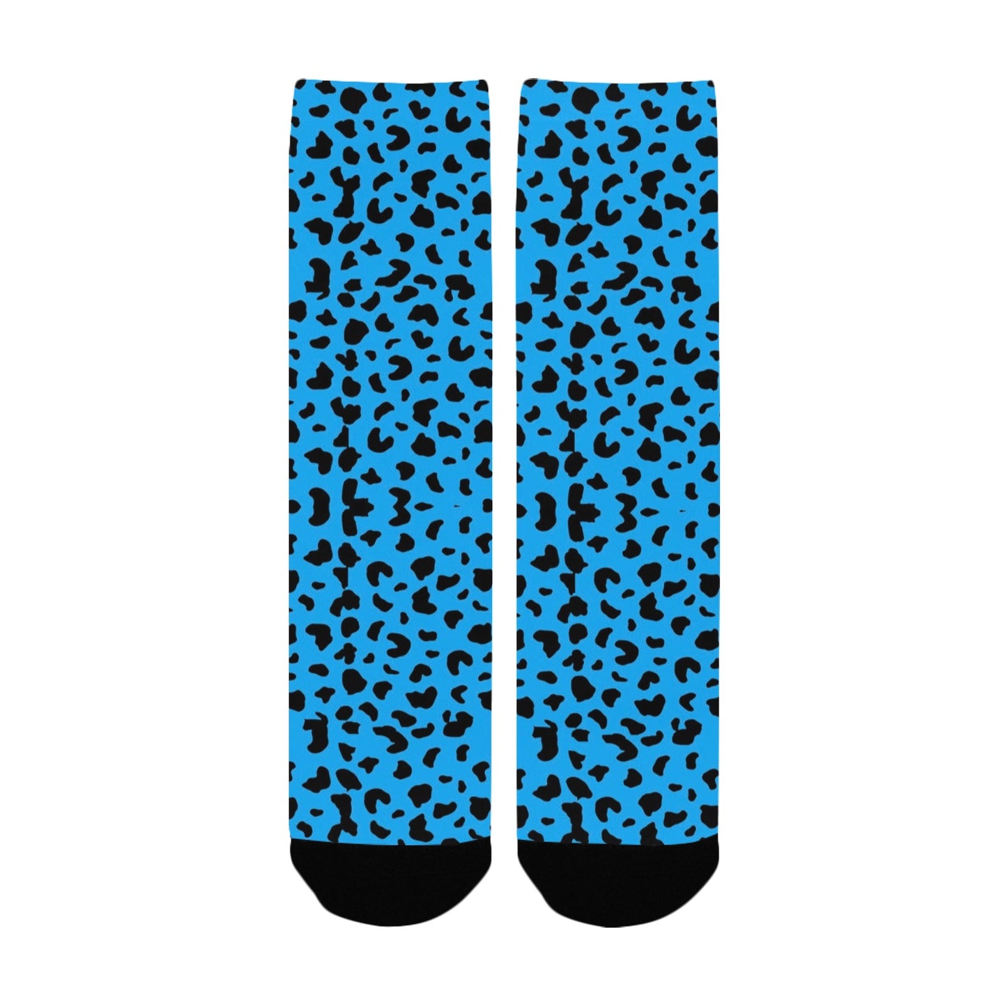 sky blue leopard women's crew socks – Sole Design Studio
