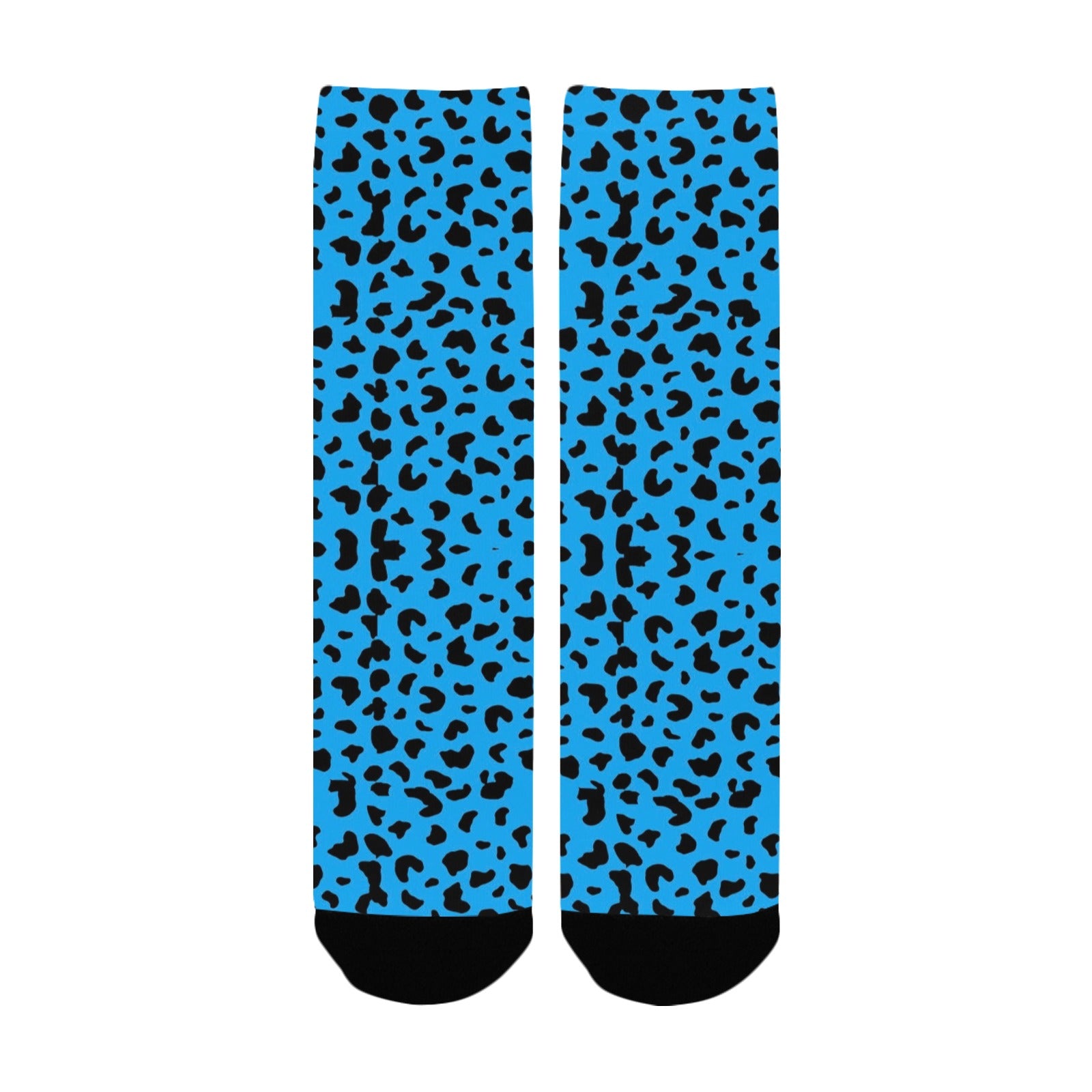 sky blue leopard women's crew socks – Sole Design Studio