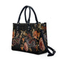 Embroidery Two Chinese Dragons and Roses Flowers Women's Vegan Leather Handbag