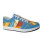 Geometric Blues Vegan Leather Sneakers