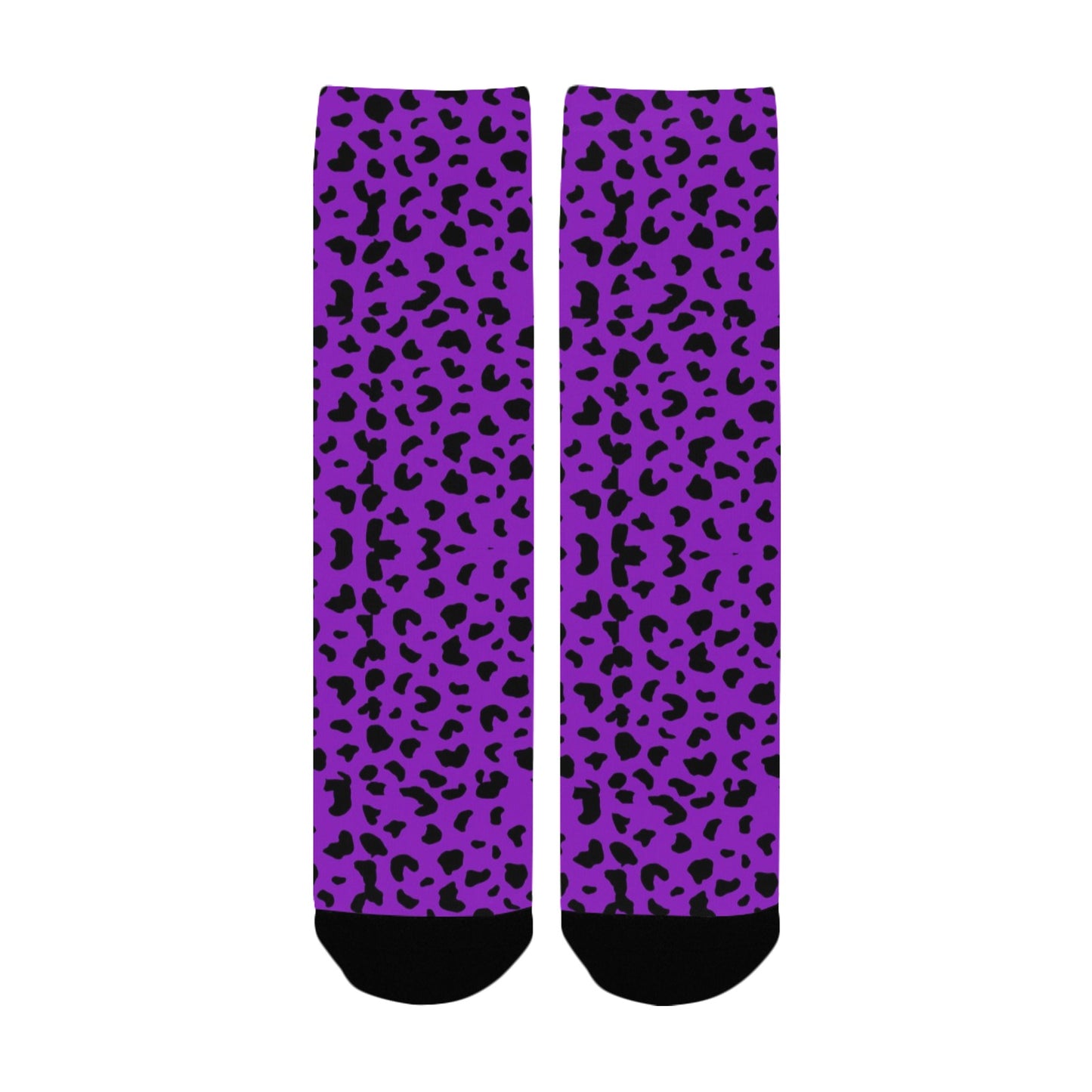 Deeep Violet Leopard Print Socks - Custom Socks for Women Made in USA