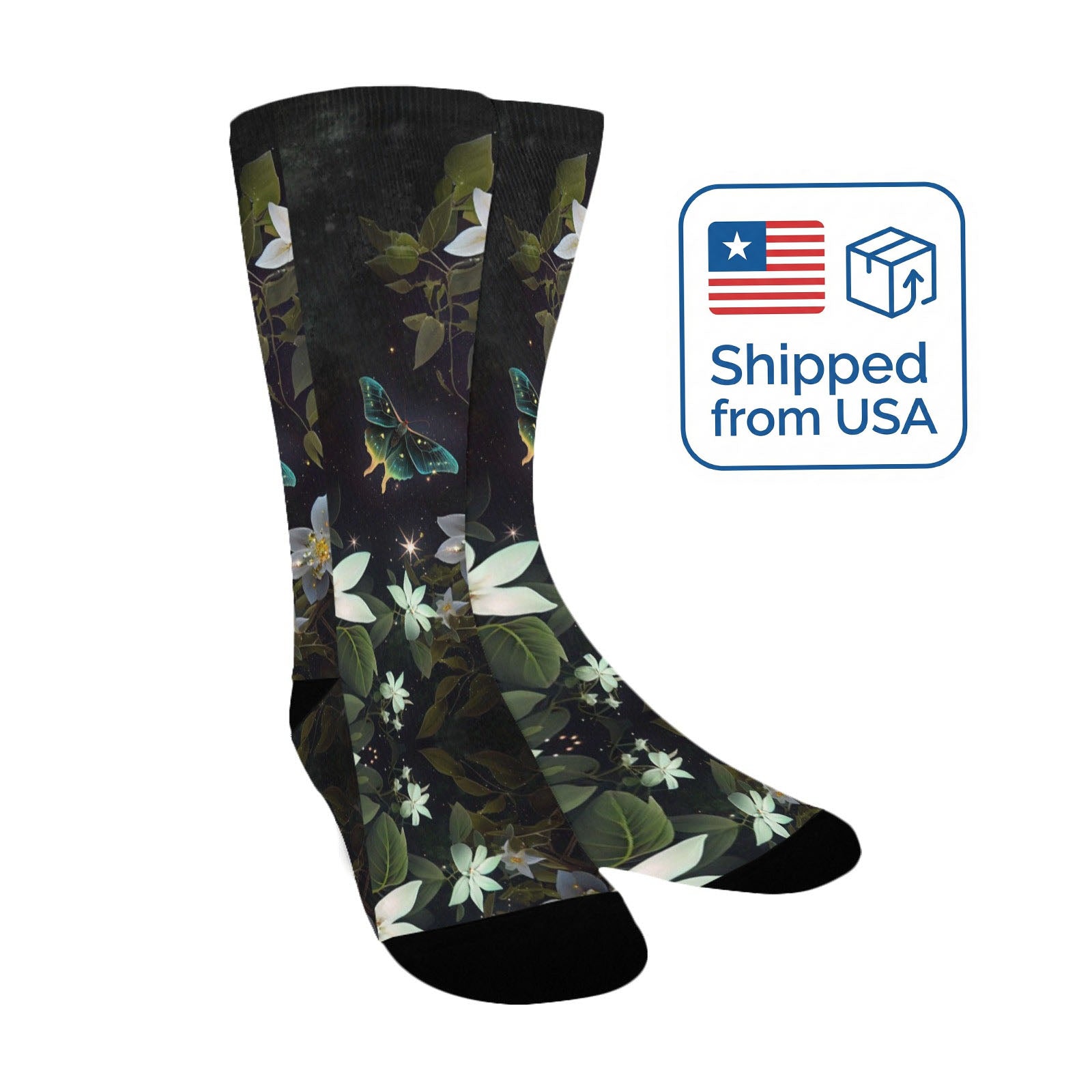 star jasmine spells digital paper women's crew socks – Sole Design Studio